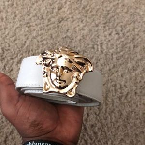 White Versace belt